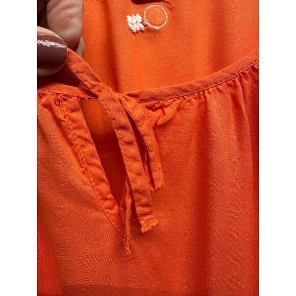 Adorable Summer Dress XS Orange White Embroidered Flowers Bling Fairy Old Navy - Picture 10 of 10